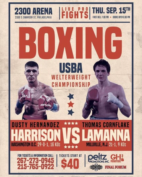 Hernandez-Harrison vs LaManna fight poster