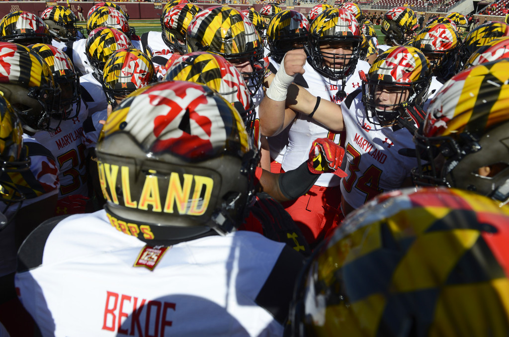 Terps huddle up prior to the game
