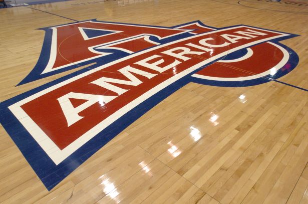 AU Logo on floor at Bender Arena