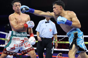 Angelo Lopez lands jab against Luis Lopez