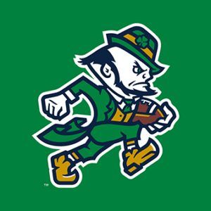 Notre Dame leprechaun inspired logo