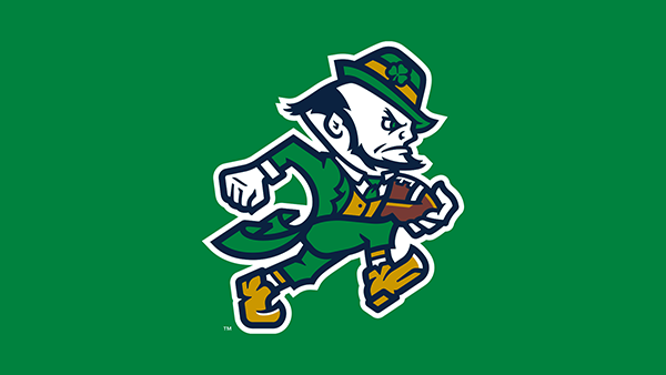 Notre Dame leprechaun inspired logo